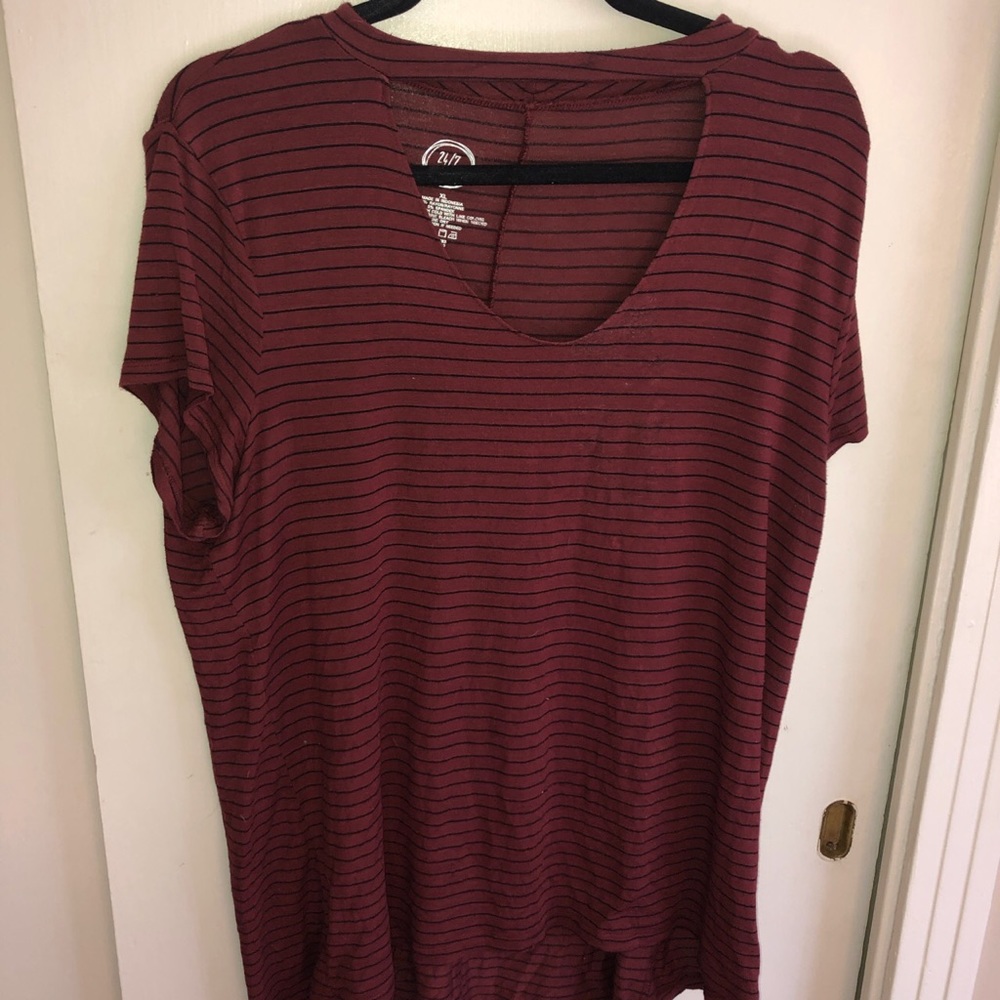 Maroon stripped shirt